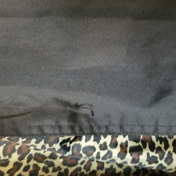 Capelli Womens Black With Leopard Print Lining Longsleeve Button Up Raincoat - Picture 10 of 16